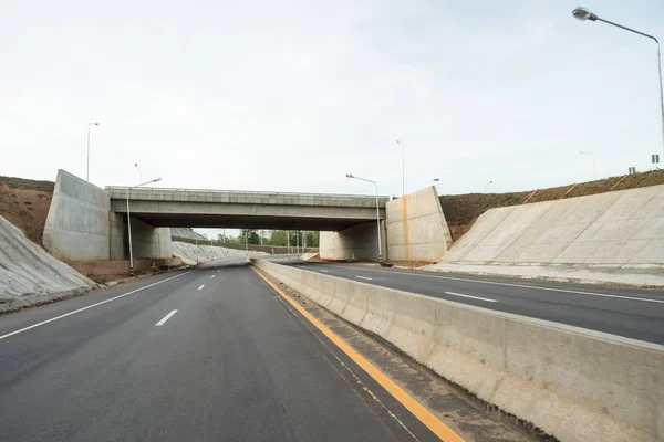 Longo Estrada Amizade Tailândia Mianmar Esta Bela Estrada Nova Norte — Fotografia de Stock