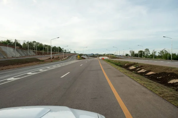 Longo Estrada Amizade Tailândia Mianmar Esta Bela Estrada Nova Norte — Fotografia de Stock