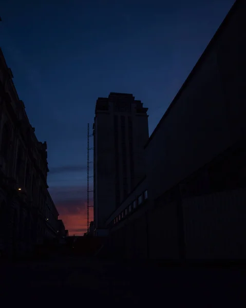 Tijdens Schemering Aan Het Boeket Toren Van Gent December — Stockfoto