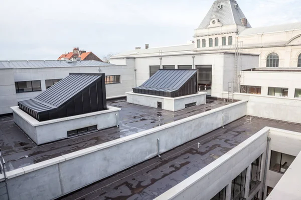 Este Gran Edificio Con Techo Plano Con Cúpula Cristal — Foto de Stock