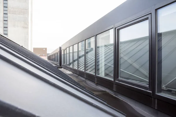 ガラスのドームで平らな屋根を持つ大規模な建物 — ストック写真