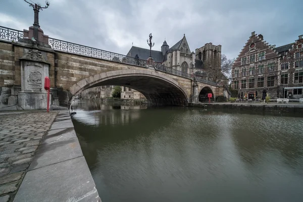 Beautiful Bridge Heart Ghent Capital East Flanders Michiel Bridge — Stock Photo, Image
