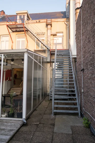 an emergency staircase