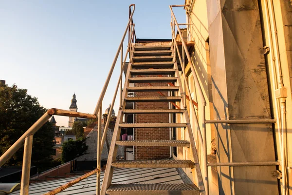 an emergency staircase