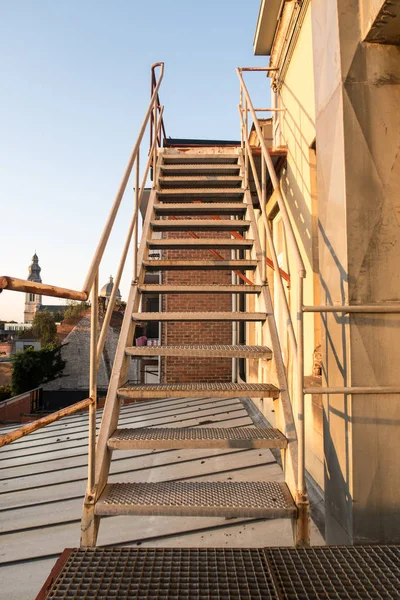 an emergency staircase