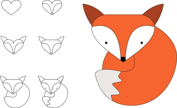 FOX SOBRE FONDO BLANCO — Archivo Imágenes Vectoriales