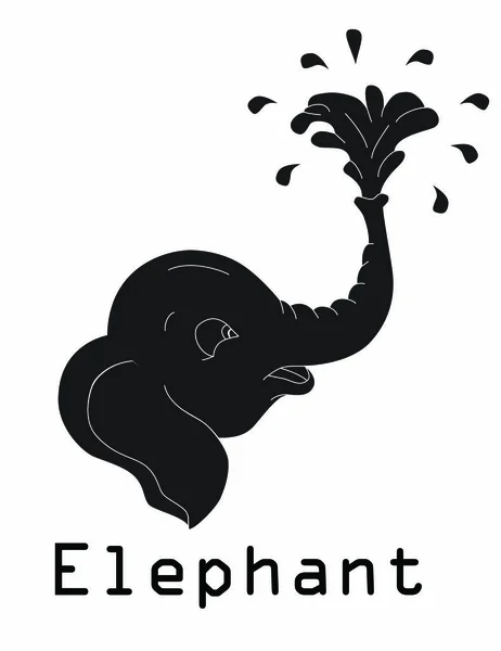 Graphismes silhouette éléphant daigner Illustration — Image vectorielle