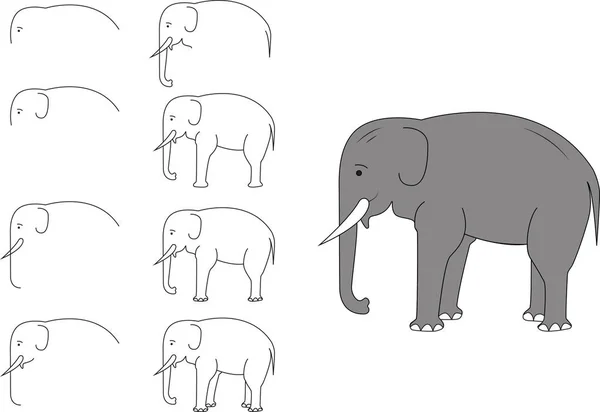 象のシルエットグラフィックデザインイラスト — ストックベクタ