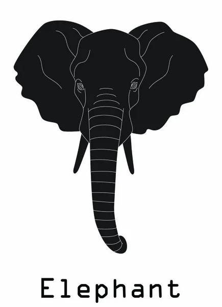 Graphismes silhouette éléphant daigner Illustration — Image vectorielle