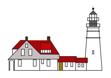 Deniz kenarında beyaz bir arka planı olan bir deniz evi.