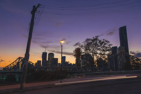 Street Amazing City Brisbane Wonderful Sunset Australia — Stock Photo, Image