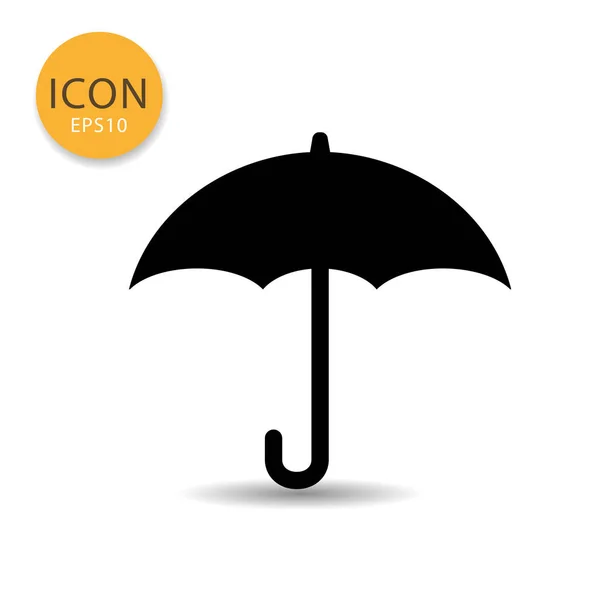 Umbrella Icon Flat Style Black Color Vector Illustration White Background — Stock Vector