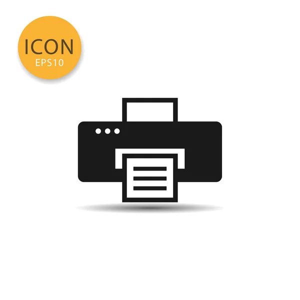 Printer Icon Flat Style Black Color Vector Illustration White Background — Stock Vector