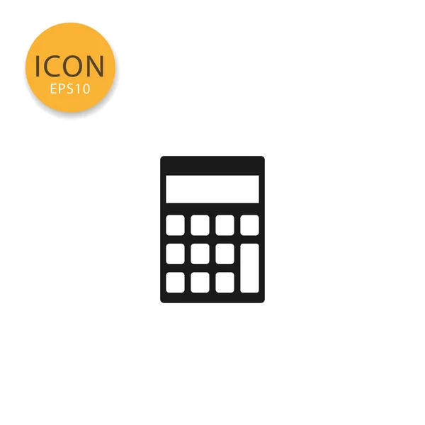 Icono Calculadora Estilo Plano Color Negro Vector Ilustración Sobre Fondo — Archivo Imágenes Vectoriales