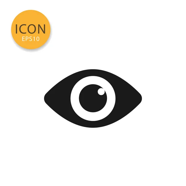 Oční Ploché Styl Ikon Vektorové Ilustrace Černé Barvy Bílém Pozadí — Stockový vektor