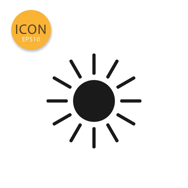 Icono Sol Estilo Plano Color Negro Vector Ilustración Sobre Fondo — Archivo Imágenes Vectoriales