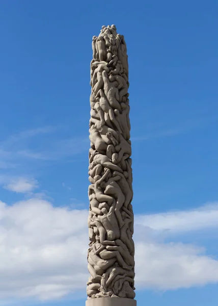 Oslo Norway - 22 june 2019: the Monolith in Vigeland Park — Stock Photo, Image