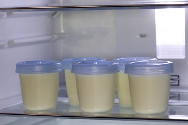 Buzdolabının arka yerinde depolanan anne sütü deposu