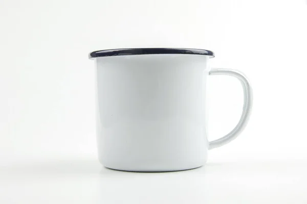 Tazza Latta Bianca Sfondo Bianco — Foto Stock