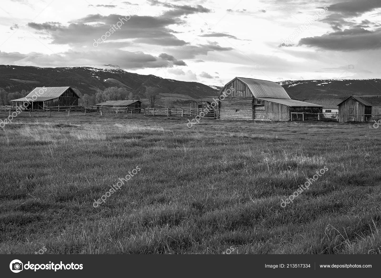 Farm Scene Old Barns Utah Usa Stock Photo