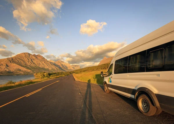 Sunrise on a road trip in Glacier, USA.