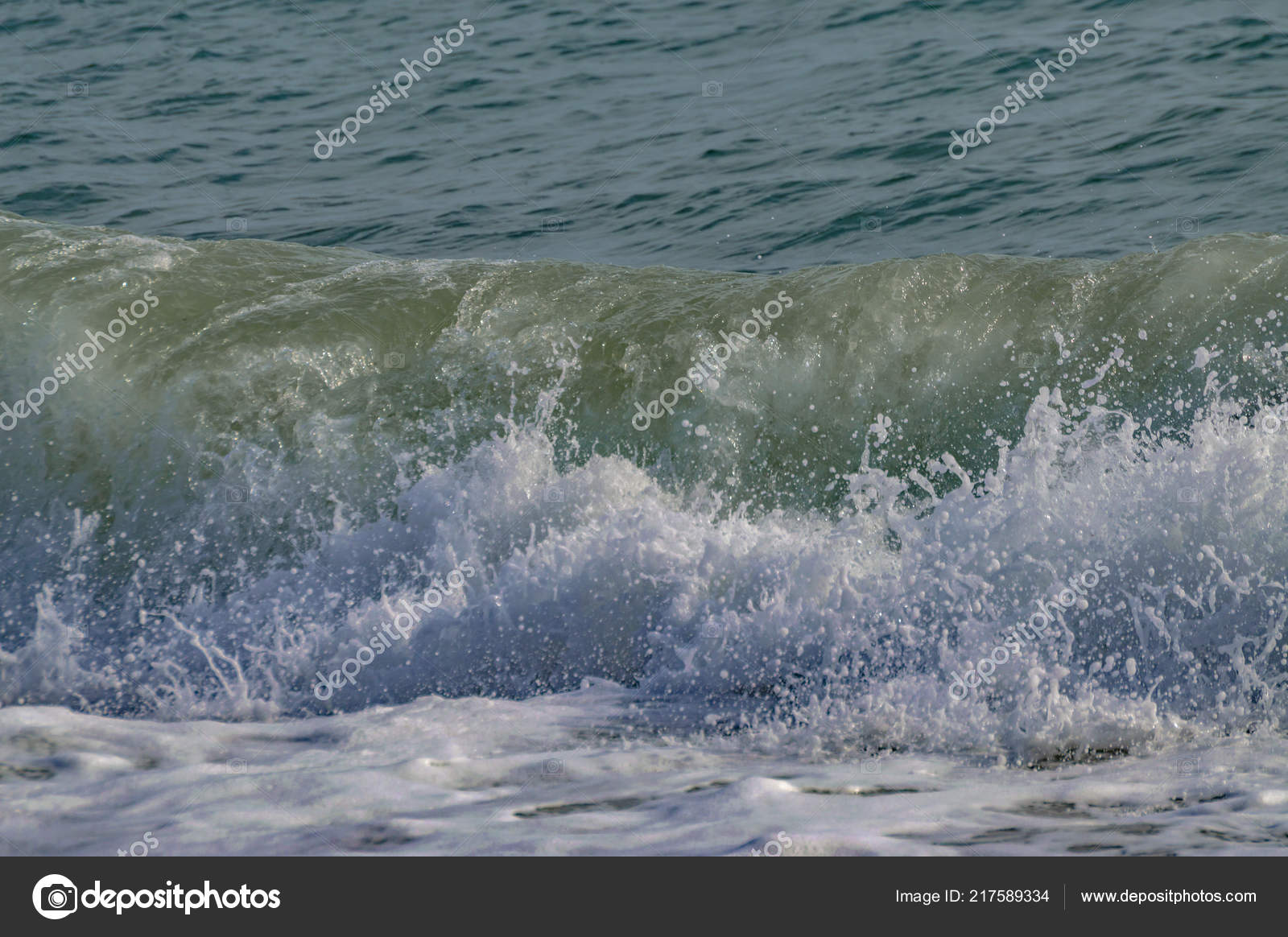 Olas Mar Verdes Azules Playa Granadina Herradura Stock Photo