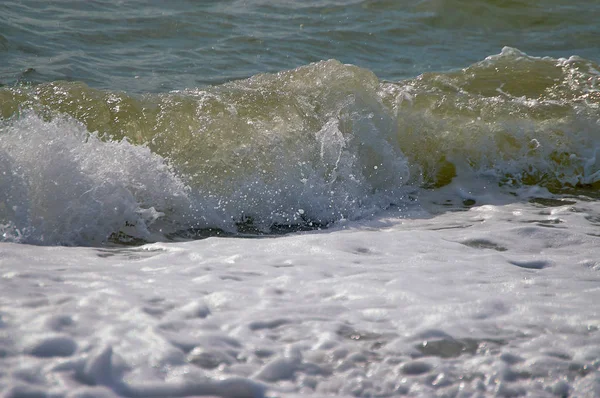 Onde Sulla Spiaggia Del Ferro Cavallo Granada Andalucia Spagna — Foto Stock