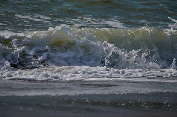 Onde Sulla Spiaggia Del Ferro Cavallo Granada Andalucia Spagna — Foto Stock