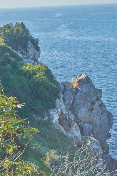Pohled Moře Skal Člun — Stock fotografie