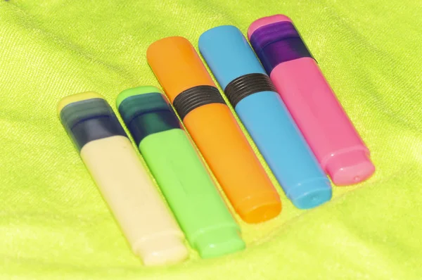 Colorful Fluorescent Markers Underline — Stock Photo, Image