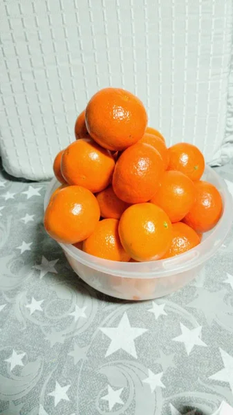 Bowl Filled Tangerines Its Orange Color — Stock Photo, Image