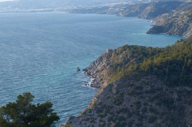 gün batımı yürümek-den geçerek denize bakarak Cerro yağ dağ