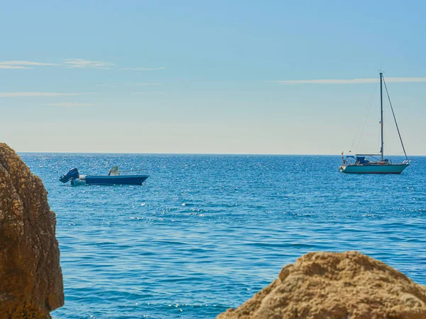 Vista Desde Las Rocas Del Mar Pueblo Herradura Granada Costa —  Fotos de Stock