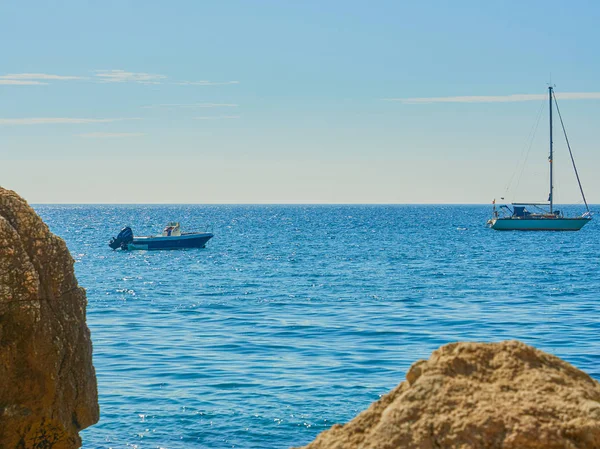 Vista Desde Las Rocas Del Mar Pueblo Herradura Granada Costa —  Fotos de Stock