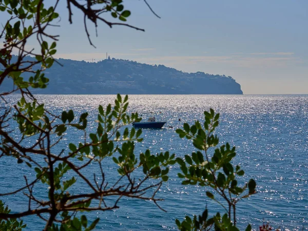 Uitzicht Vanaf Rotsen Van Zee Het Dorp Herradura Granada Costa — Stockfoto