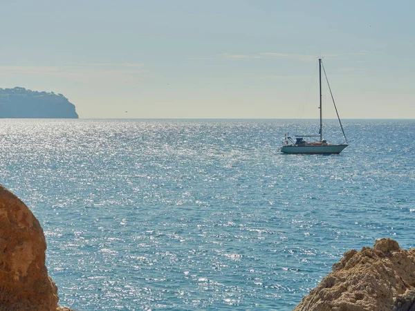 Θέα Από Βράχια Της Θάλασσας Στο Χωριό Herradura Γρανάδα Κόστα — Φωτογραφία Αρχείου