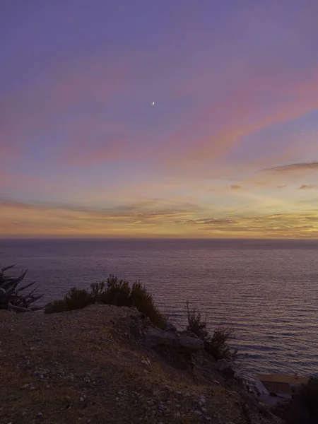 Волшебные Золотые Вечера Видом Море — стоковое фото
