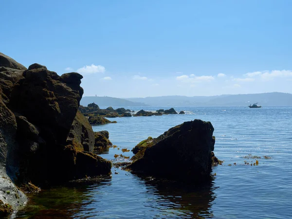 Uitzicht Vanaf Corua Galicia Del Mar Met Zijn Rotsen Meer — Stockfoto