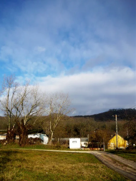 Granja Montaña Invierno — Foto de Stock