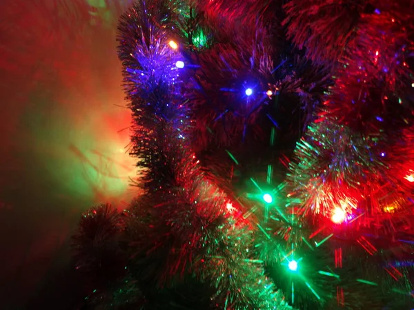 Árvore Natal Luzes Jarro — Fotografia de Stock