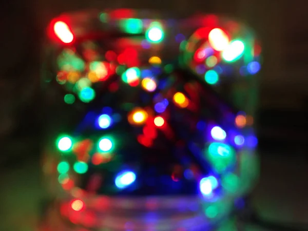 Χριστουγεννιάτικο Δέντρο Φώτα Ένα Βάζο — Φωτογραφία Αρχείου