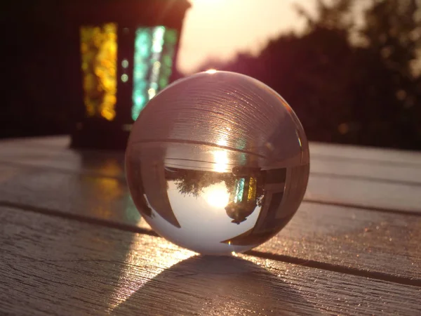 Bola Cristal Transparente Amanecer — Foto de Stock