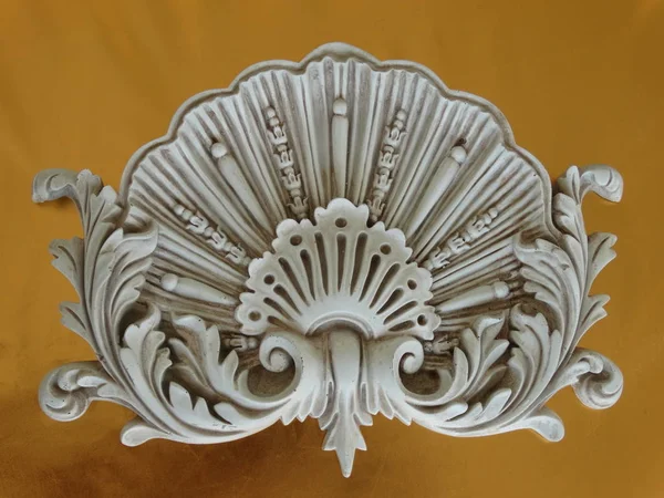 Witte Architectonische Bloemen Ornament — Stockfoto
