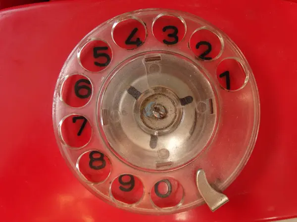 Old Red Phone Number Dial — Stock Photo, Image