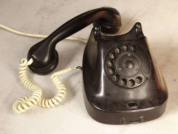 Telefone Preto Velho Com Número Discagem — Fotografia de Stock