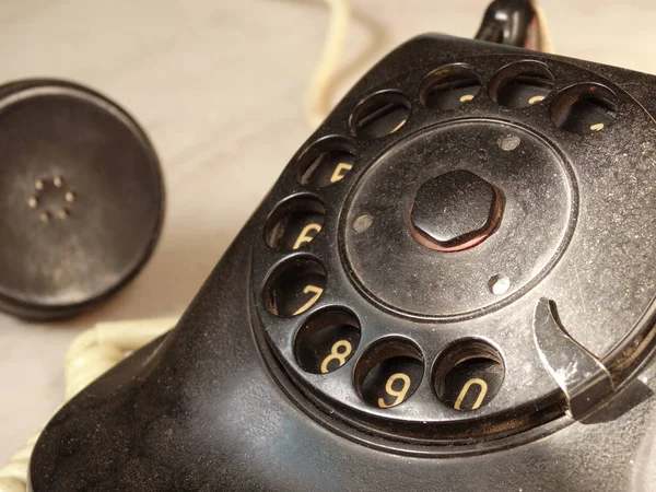 Старий Чорний Телефон Числовим Набором — стокове фото
