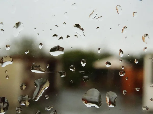 Cae Lluvia Sobre Una Ventana — Foto de Stock