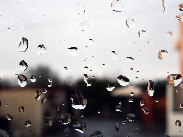 Gotas Chuva Uma Janela — Fotografia de Stock