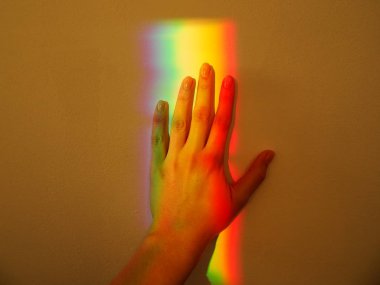 Bir Raibow yansıması dokunmadan