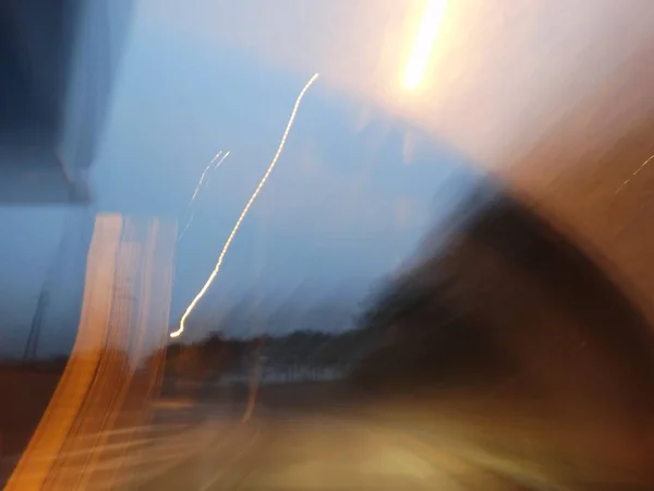 Luzes Rua Borradas Noite — Fotografia de Stock